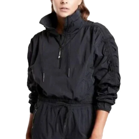 ATHLETA Allyson Felix Legend Oversized Jacket Black Windbreaker Reflective XL - Picture 2 of 13
